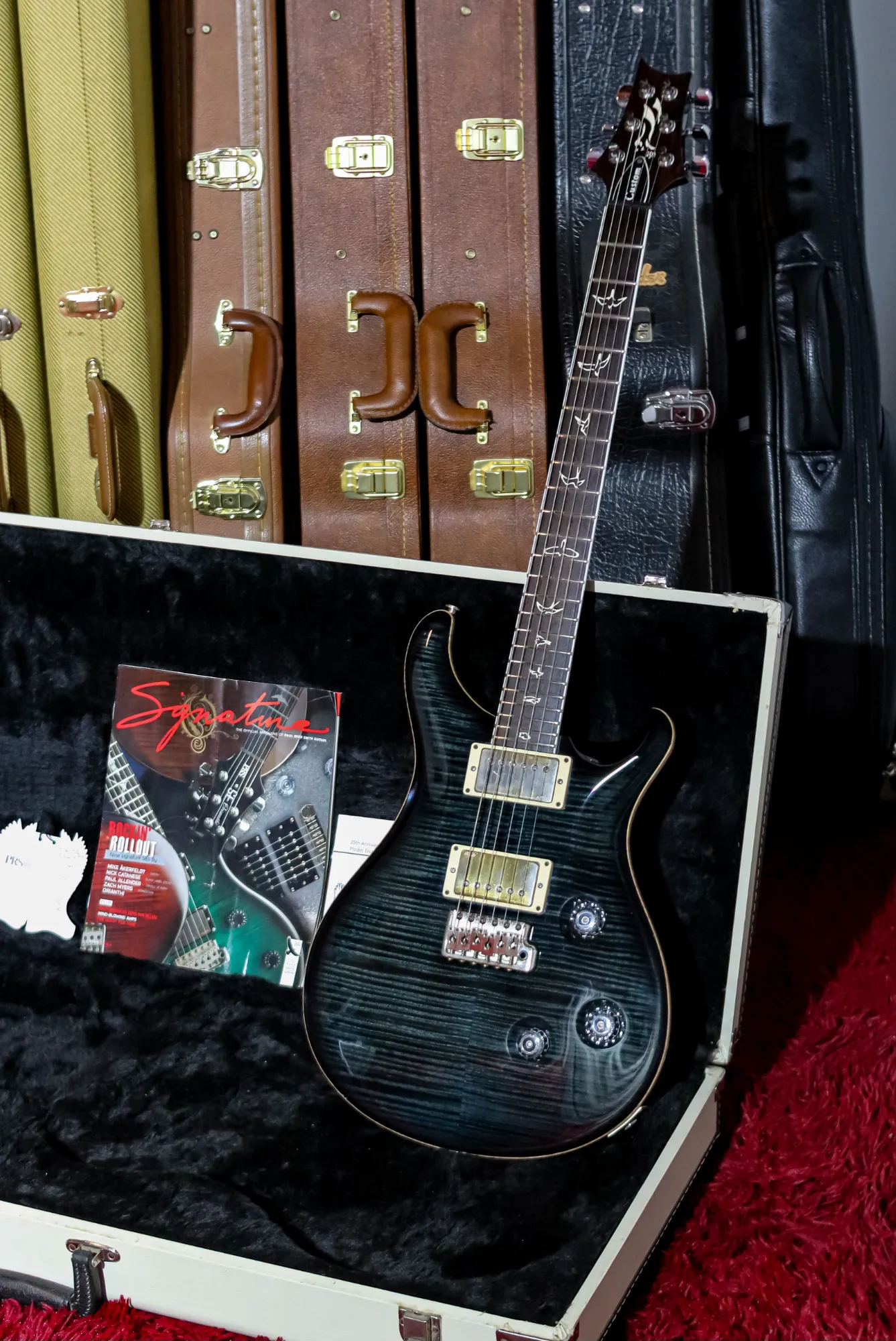 PRS Custom 24 Ten Top 25th Anniversary Smoked Black Slate - Vista 3