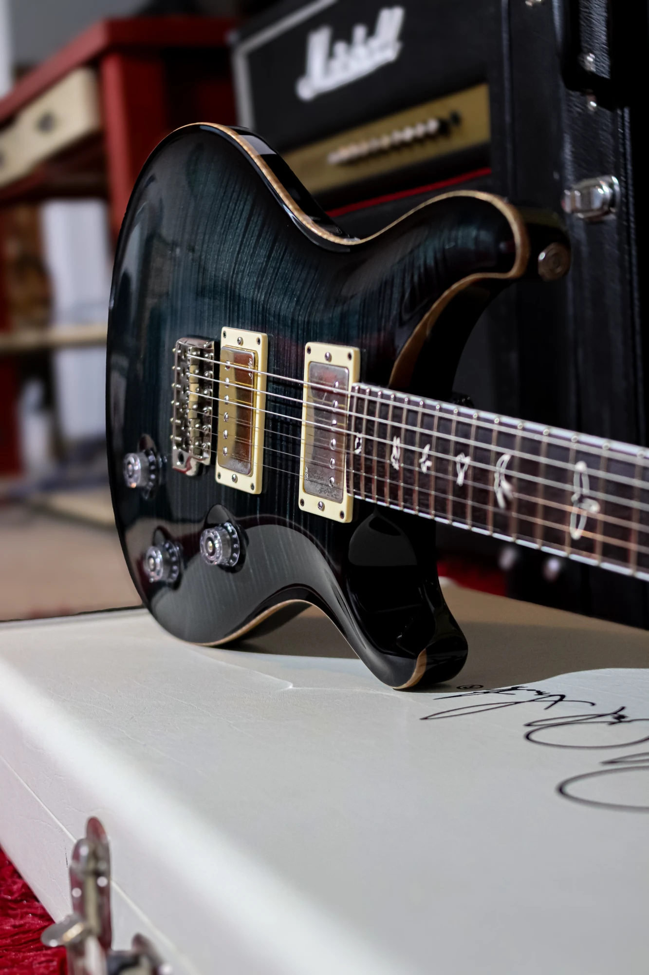 PRS Custom 24 Ten Top 25th Anniversary Smoked Black Slate - Vista 18
